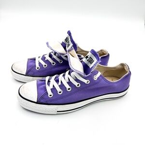 Converse Purple Double Tounge Low Top Chuck Taylor Sneakers Women's 10 Men 8